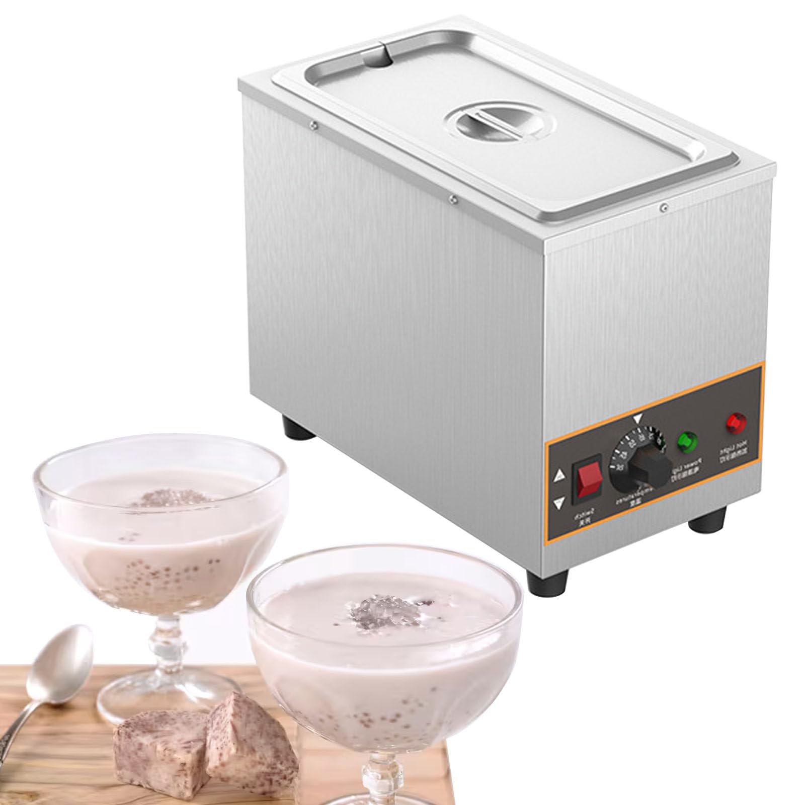 Tempéreuse à Chocolat, Chauffe-Perles de Tapioca, thermoscelleuse électrique 800 W pour soupes, fondoir à Chocolat à Chauffage Automatique, température réglable de 30 °C à 90 °C, 4 L