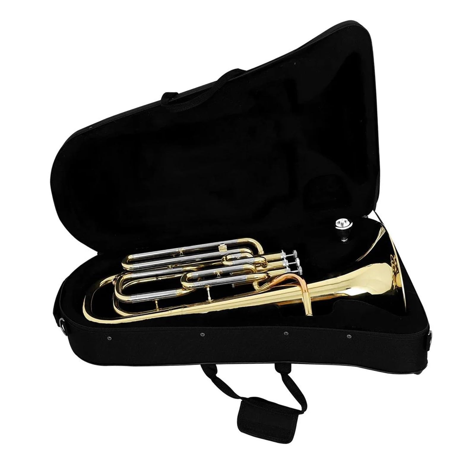 Eufonium Mosiądzu Bb Euphonium 3 Kluczowy Zawór Pionowy Z Mosiężnym Wykończeniem W Kolorze Złotym Twardą Obudową I Pełnym Zestawem Konserwacyjnym