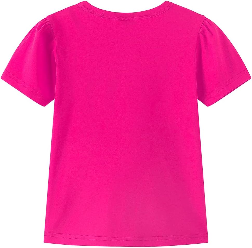 Noomelfish Girls Ruffle Heart T-Shirts Cute Short Sleeve Tee Tops (3-12 Years) - Image 2