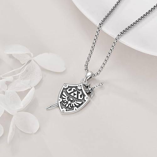 Miniatura 3 de YFN Zelda - Collar de plata de ley con colgante Triforce de Zelda para hombres, mujeres, niños y niñas