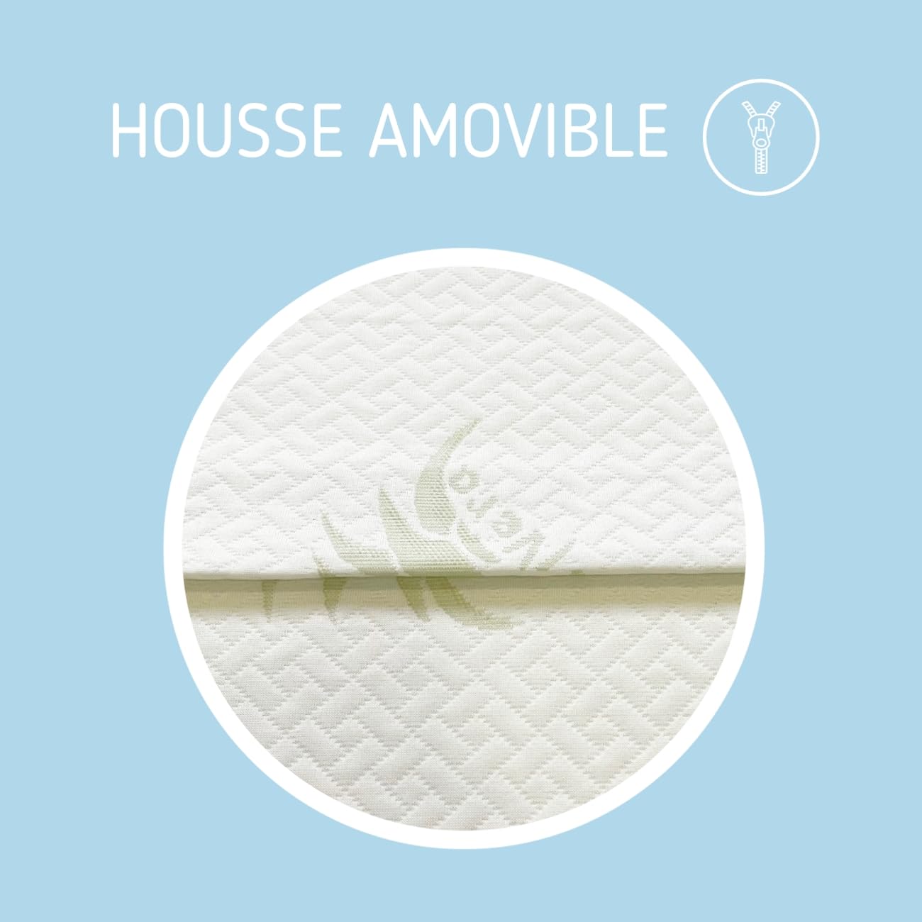 Kiby® Matelas pour lit Parapluie (certifié Oeko-TEX® & CERTIPUR™) en Aloe Vera, Enroulable de 4 cm d'epaisseur