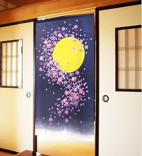 Miniatura 4 de Hecho en Japón japonés NOREN cortina tapiz de tela para habitación partición decoración de pared GEKKOUSAKURA