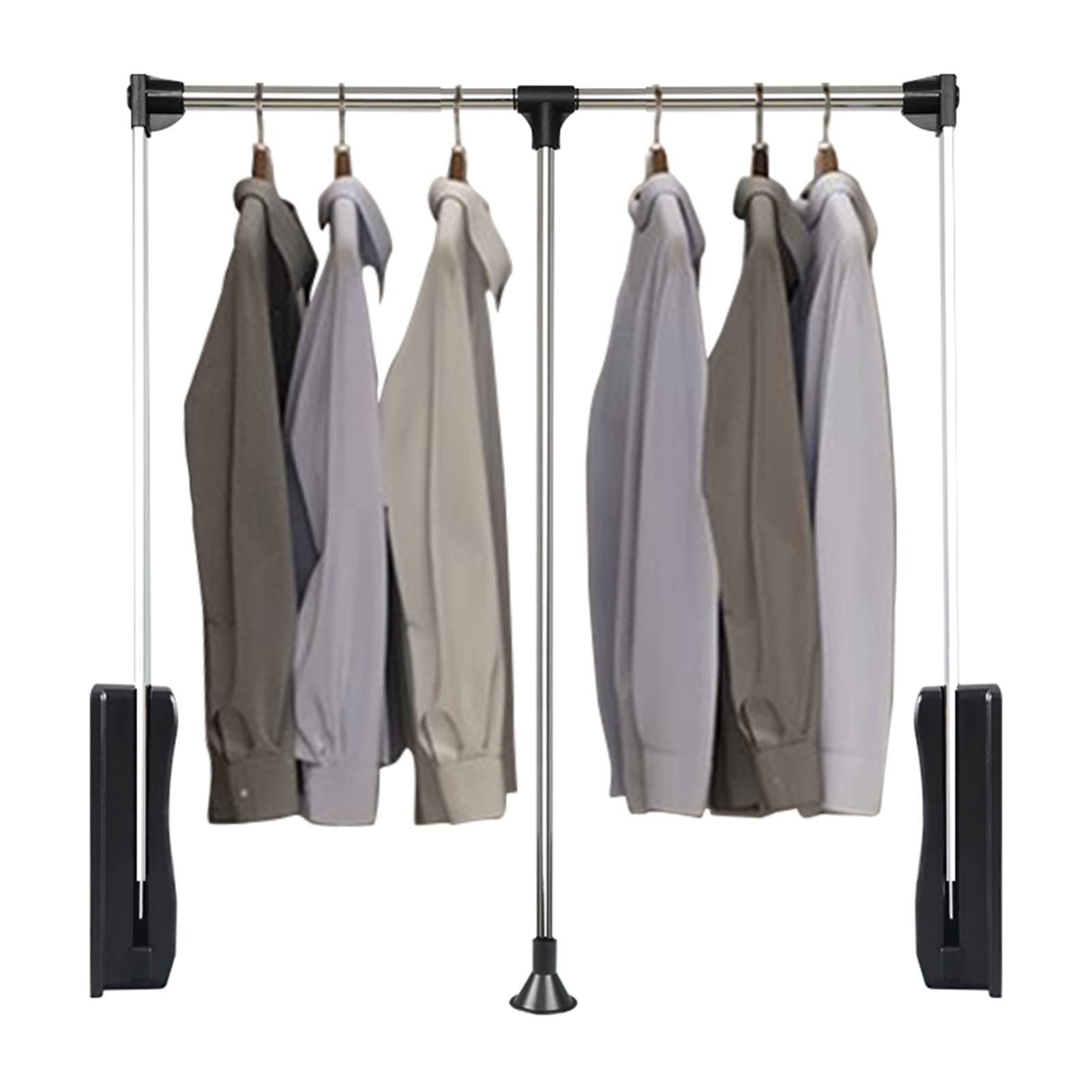 Portant à vêtements télescopique en acier robuste pour garde-robe haut de gamme