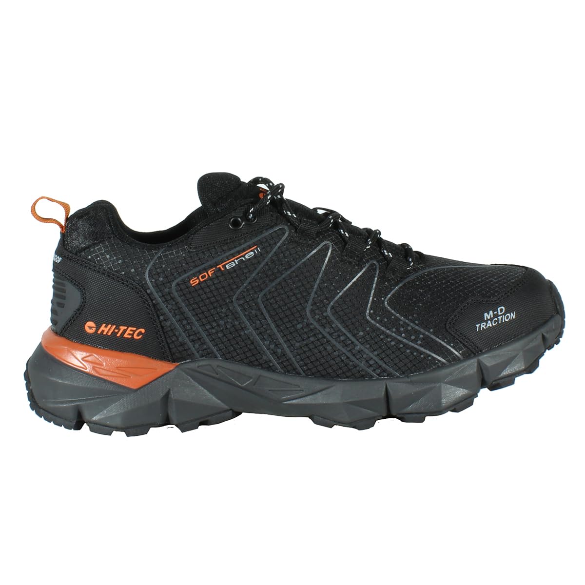 HI-TEC - Zapatillas Trekking Hombre Kinyeti WP | Zapatillas Montaña Hombre, Senderismo | Pies Secos con Membrana Impermeable, Tracción Óptima, Cómodas | Black/Orange Rust, 40
