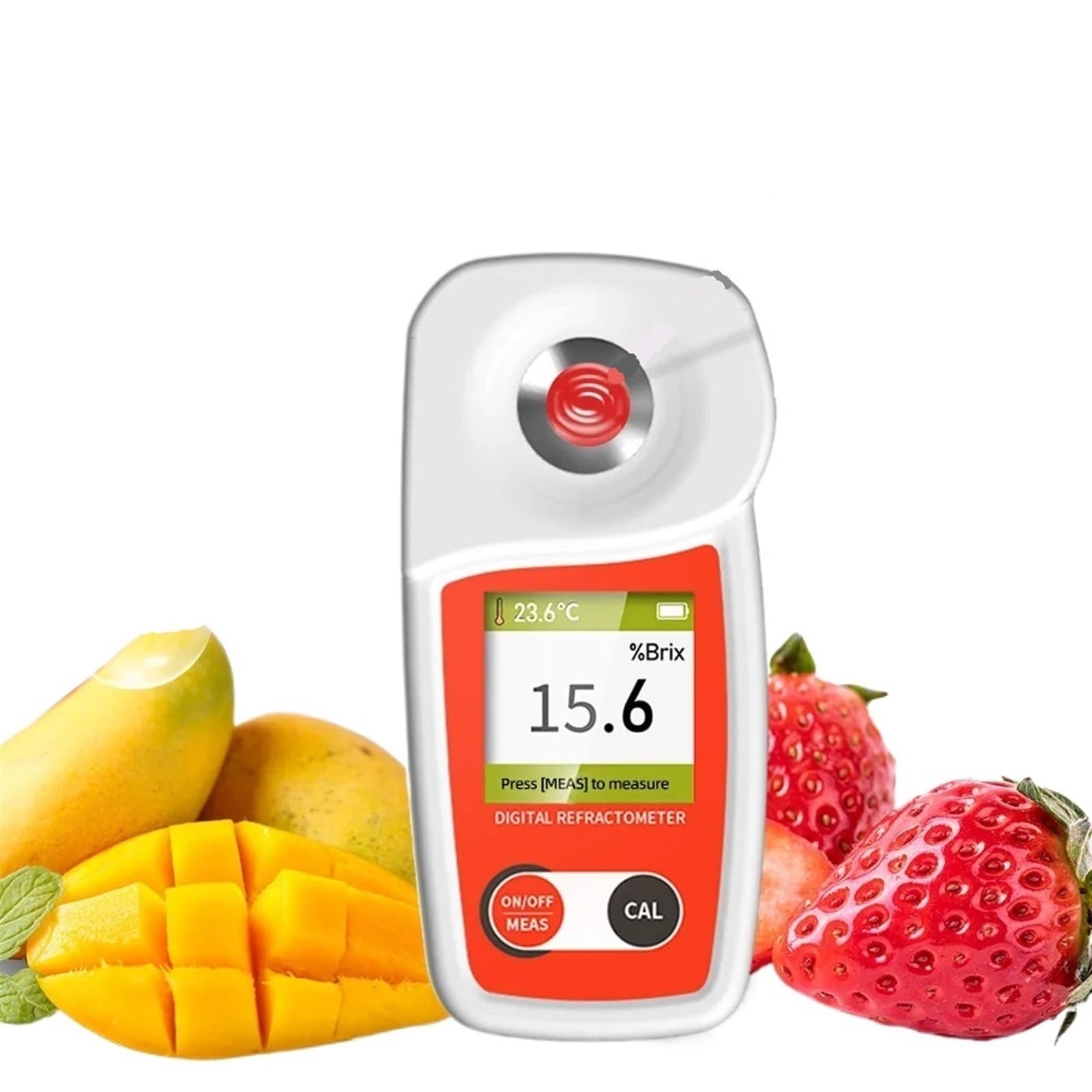 Refractómetro, Refractómetro digital de azúcar 0-55%, precisión de ±0,2% con compensación de temperatura for medir en bebidas de frutas