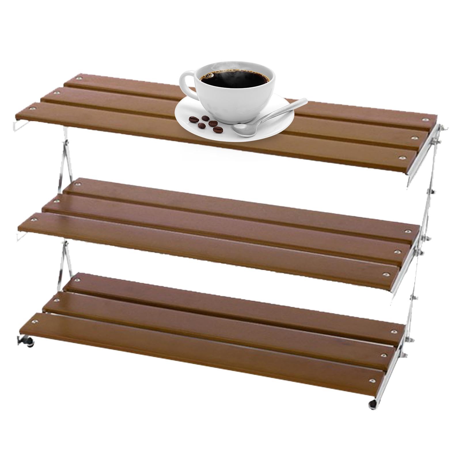 Étagère de camping compacte 3 niveaux meuble de rangement pique-nique extérieur