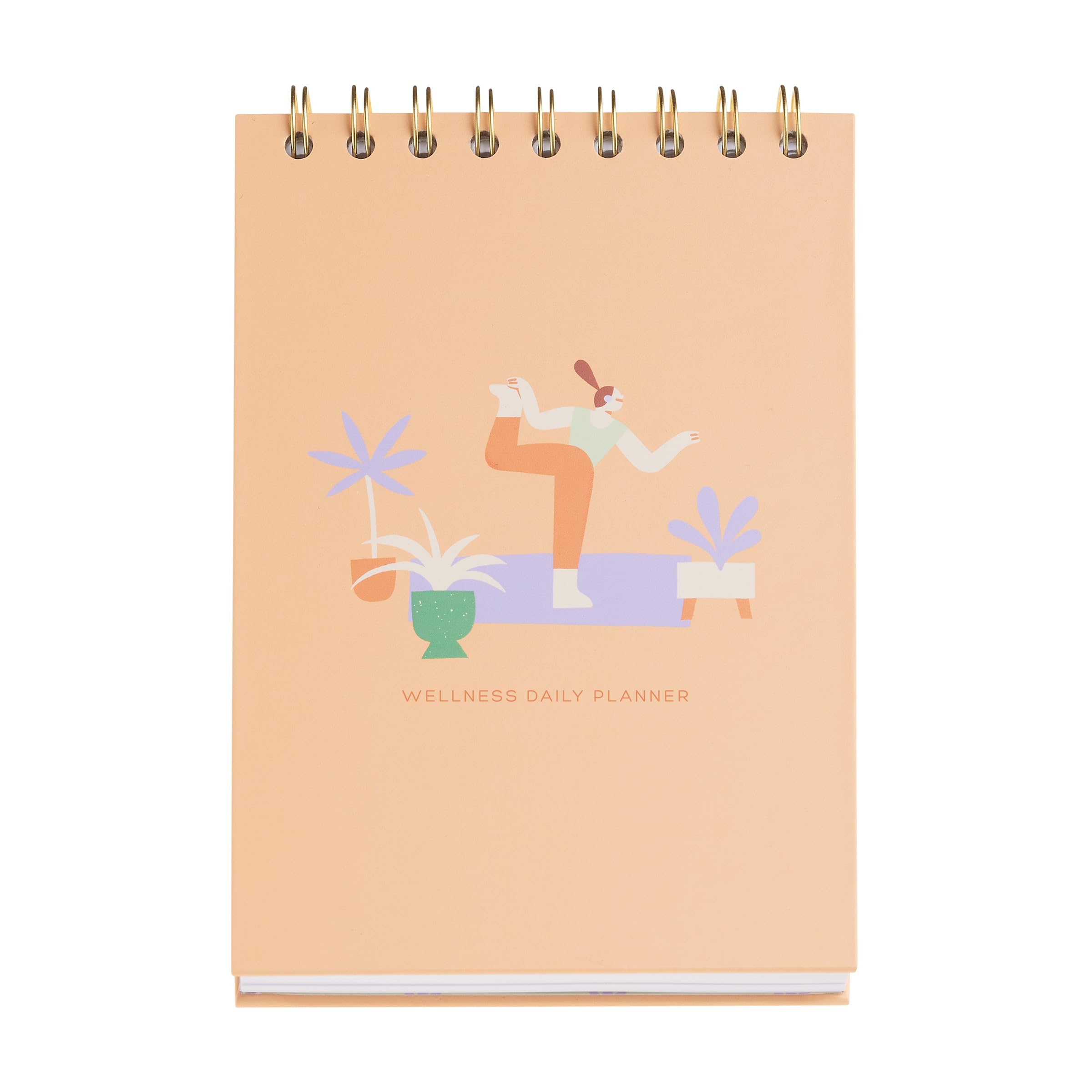 Miquelrius - Daily Planner to Work Gratitude and Healthy Habits, 80 Sheets of 80gsm Double Gold Spiral, Ivory Paper with Daily Wellness Stencil, Lined Cardboard Cover