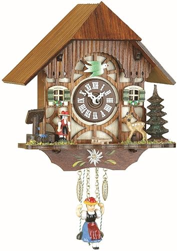 Trenkle Kuckulino - Reloj de bosque negro con movimiento de cuarzo y carillón de cuco TU 2009 SQ