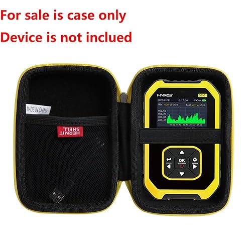 Miniatura 2 de Hermitshell Estuche de viaje rígido para detector de radiación nuclear Geiger - Dosímetro de radiación FNIRSI (cremallera negra+amarilla)