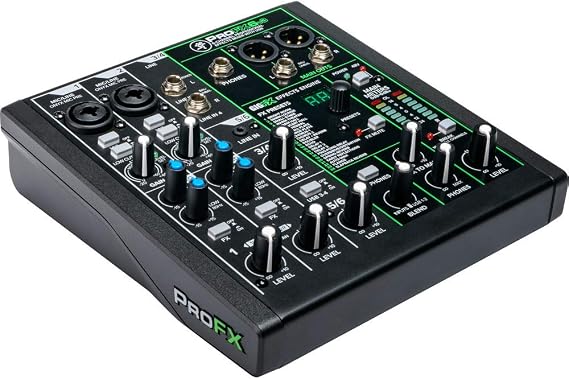 Mackie ProFX6v3 6-Channel Sound Reinforcement Mixer with Built-In FX, Gator Cases G-MIXERBAG-1212 Mixer Bag & Stereo Cable 10' Bundle
