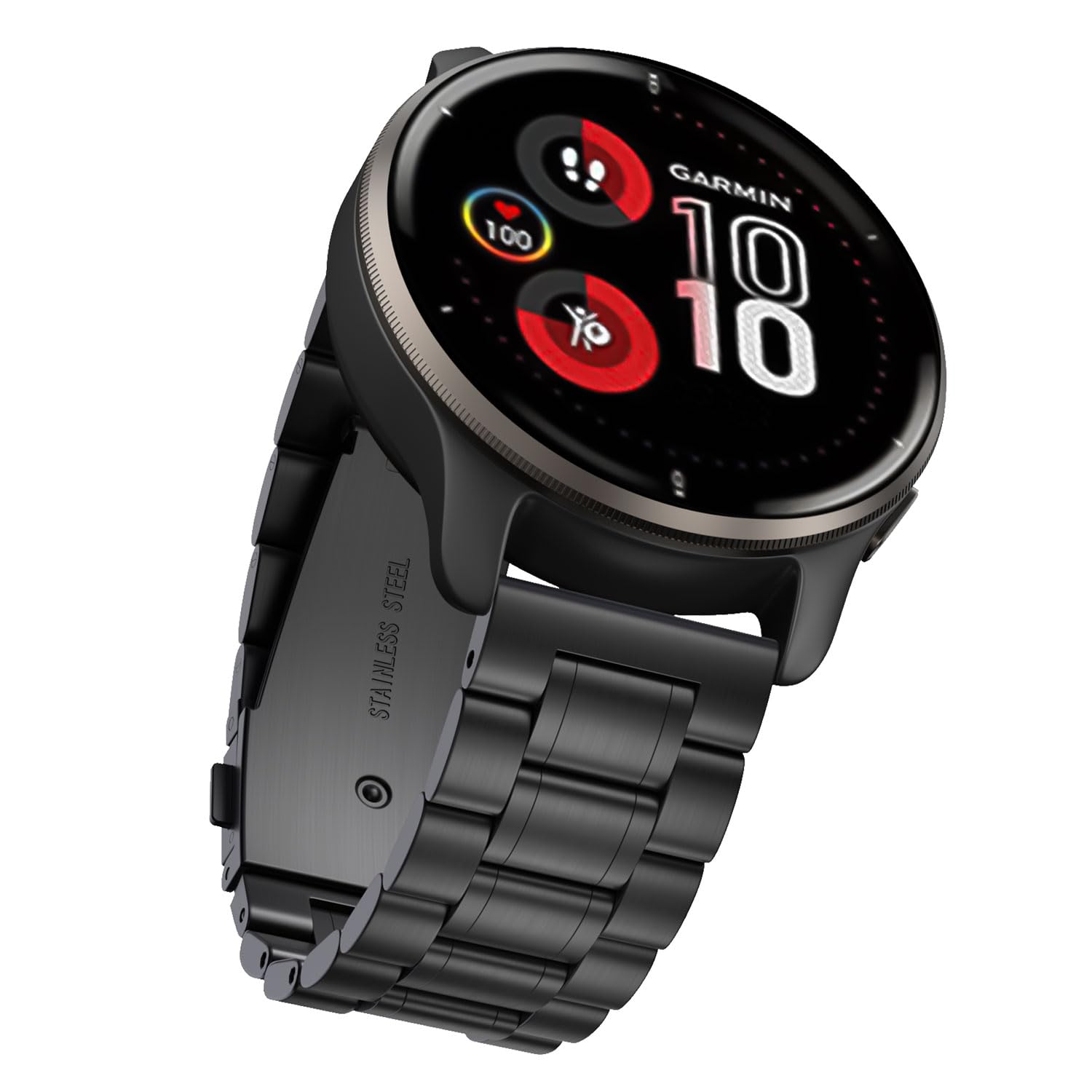 Suuira Cinturino Compatibile con Garmin Venu Sq 2 / Venu Sq 2 Music/Venu/Venu 2 Plus, 20mm Acciaio Inox Cinturini Ricambio Metallo per Vivoactive 3 / Vivoactive 5 Cinturino