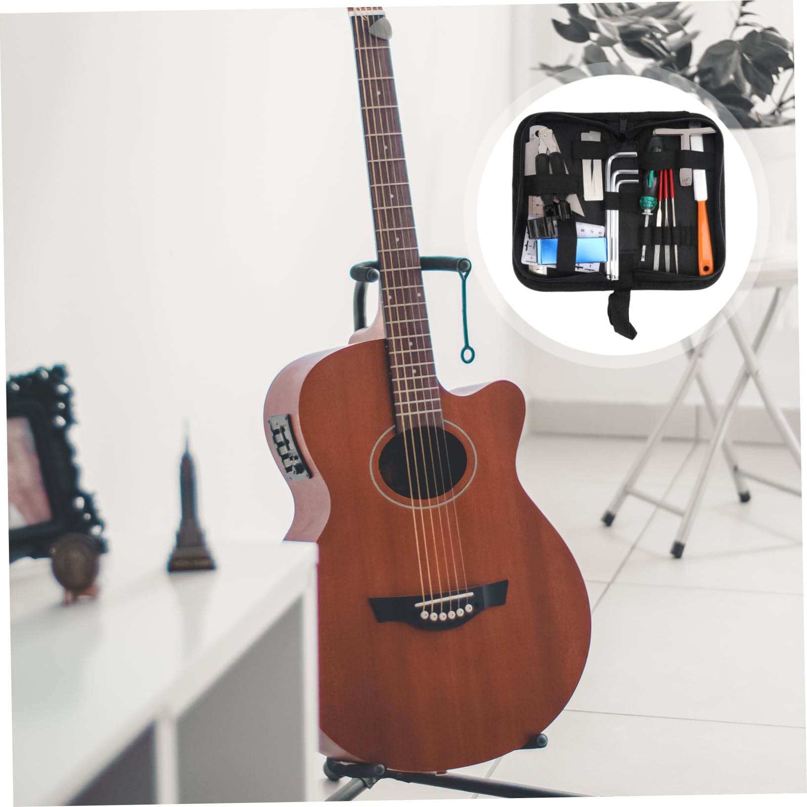 SOIMISS 1 juego Herramientas de de Guitarra Herramientas de Reparación y Limpieza Accesorios para Instrumentos para Profesional y Personal Incluye Bolsa de Transporte para Organización y