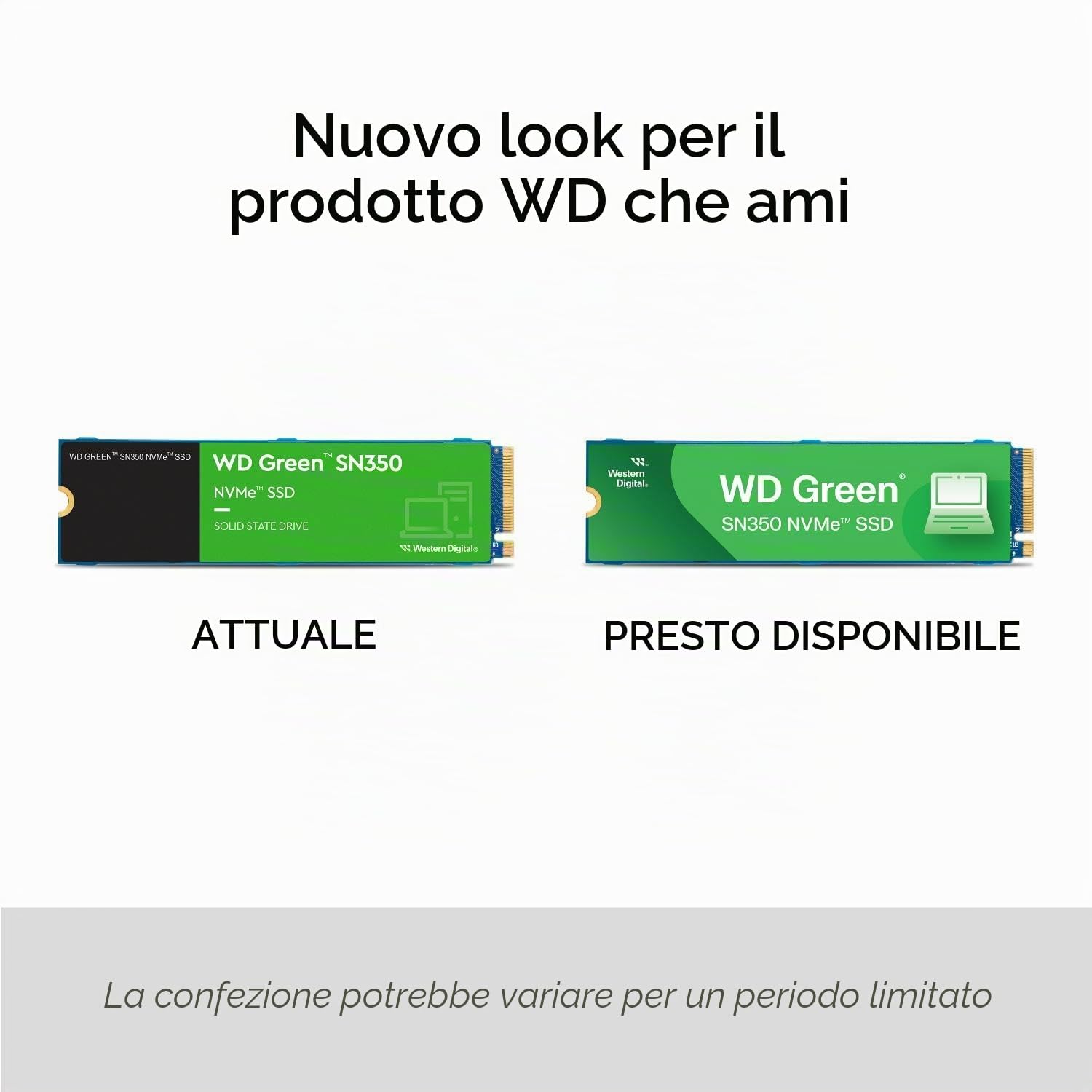 Western Digital WD Green SN350 NVMe - Unità SSD interna a stato solido da 250 GB - Gen3 PCIe, M.2 2280, fino a 2.400 MB/s - WDS250G2G0C