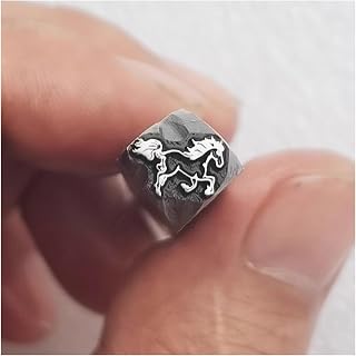 Metal Stamping Kit Carbon Steel Stamps with Animal Pattern for Jewelry Leather Wood DIY Craft Making (0.27x0.27in,Pattern 7)