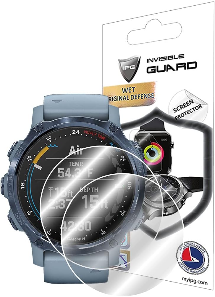 IPG for Garmin Descent Mk2S Hydrogel Screen Protector (2 Units) Invisible HD Clear Film Anti Scratch Guard-Smooth/Self-Healing/Bubble for Mk2S