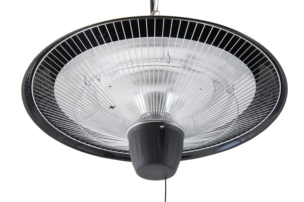 EVATRONIC Chauffage d'extérieur 2000W Halogène IP24 Noir