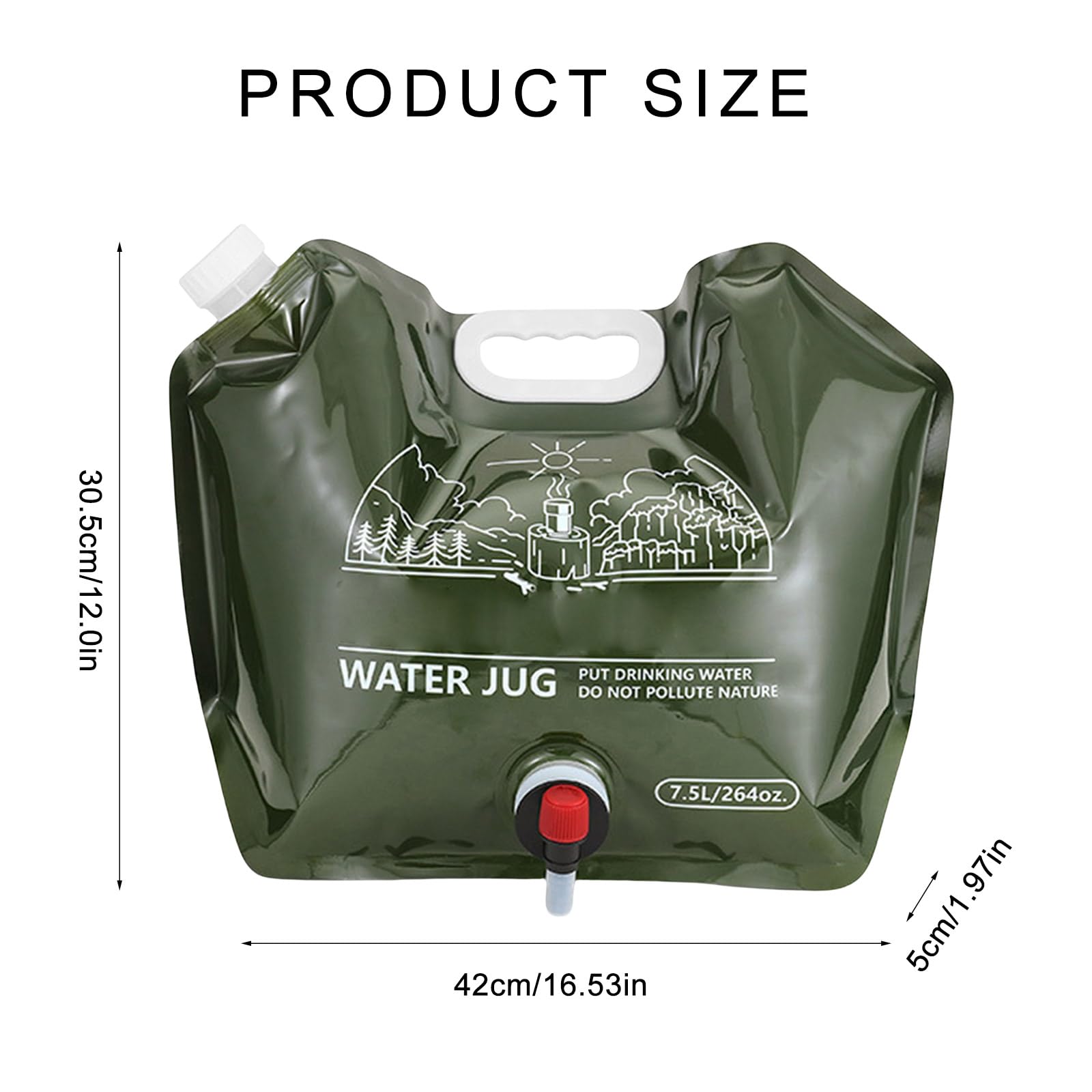 Sacca D'Acqua Pieghevole Da Campeggio - 7,9 Litri Portatile E Senza Perdite - Foto 11