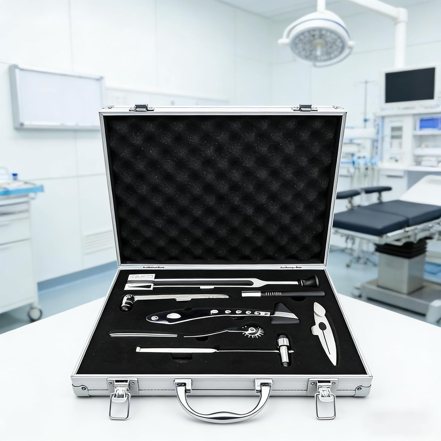 DPN 7-częściowy zestaw diagnostyczny, zestaw do badań neurologicznych, odruch neurologiczny, do testowania czucia Pinprick, wrażenia dotykowe, odczuwania temperatury, odczuwania wibracji i odruchów
