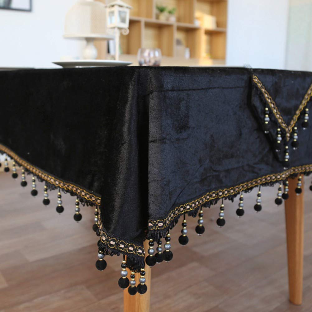 Amazon｜上品 テーブルクロス ベルベット ベロア調 光沢感 タッセル