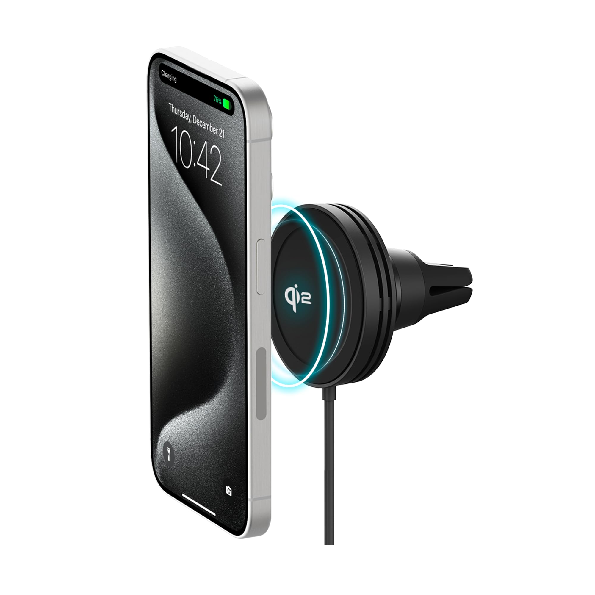 iOttie Velox Qi2 Mini Cargador inalámbrico para Coche, Soporte para teléfono de ventilación de Aire, Soporte de teléfono MagSafe de 15 W, Cargador para teléfonos Inteligentes habilitados para Qi2