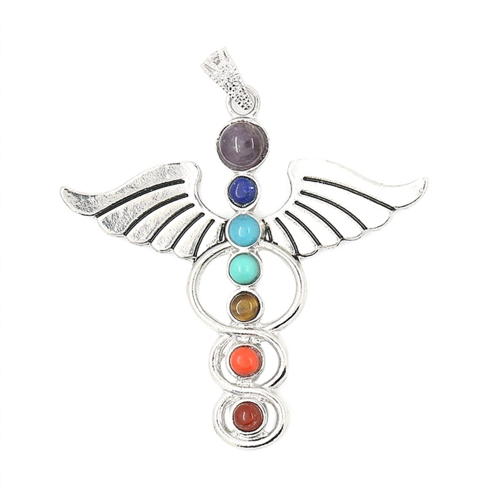 Collier ailes d'ange et sept chakras, le cadeau spirituel idéal pour homme et femme - 3