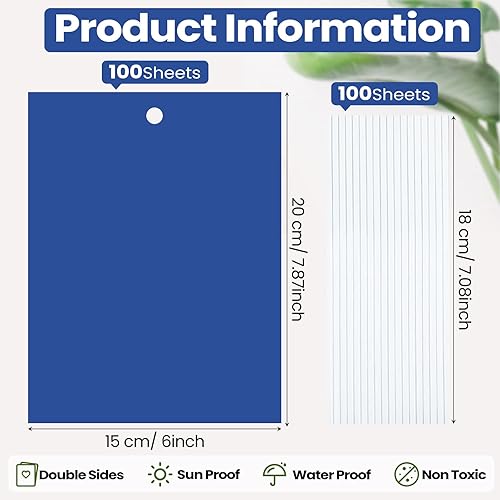 Miniatura 9 de 100 trampas adhesivas de 6 x 8 pulgadas para plantas, trampas adhesivas de doble cara para mosquitos con lazos giratorios, trampas adhesivas para
