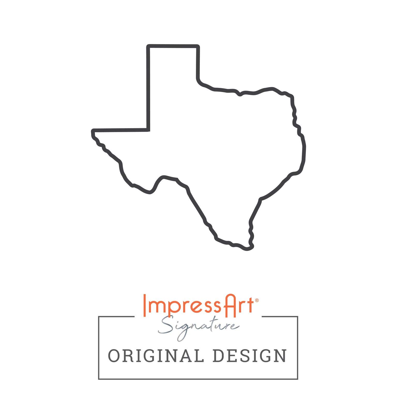 ImpressArt - Texas Outline Signature Design Metal Stamp, 6mm