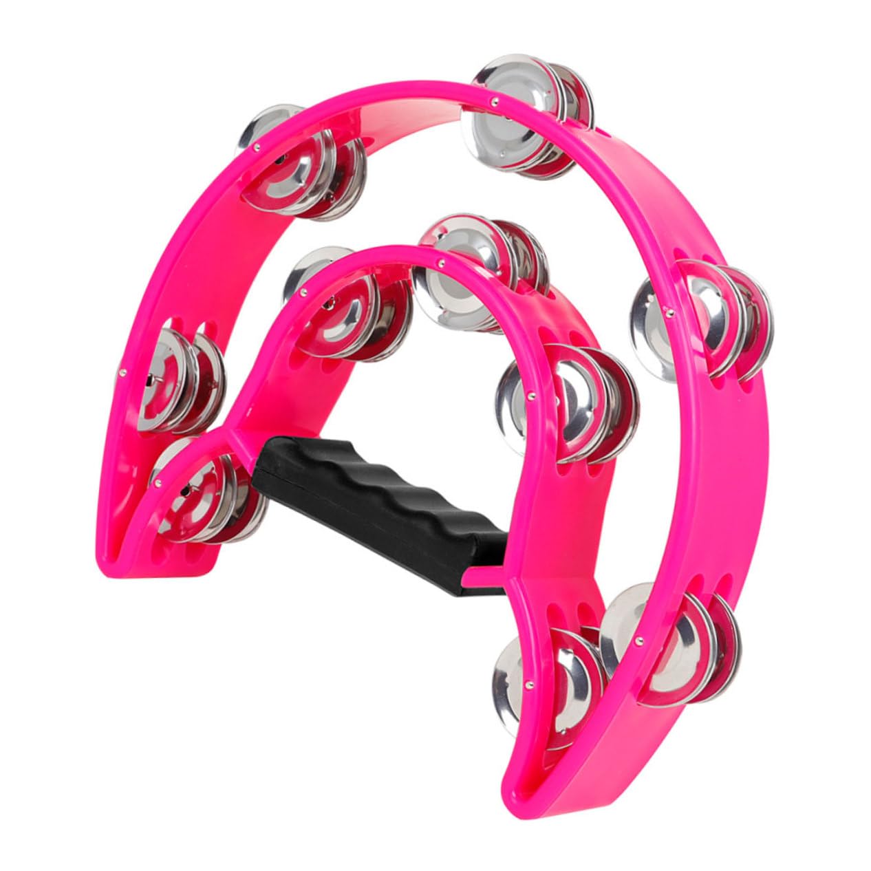 ABOOFAN 4pcs Children's Hand Bell Double Row Tambourine Bell Tambourine Early Educational Tambourine Kid Toys Tambourines for Adults Percussion Tambourine Stainless Steel Dedicated Props