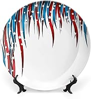 Vista 17 de Platos de cerámica, Platos de cerámica decorativos de decoración de París, paisaje antiguo, torre Eiffel Francia, monumentos de 10 pulgadas, platos