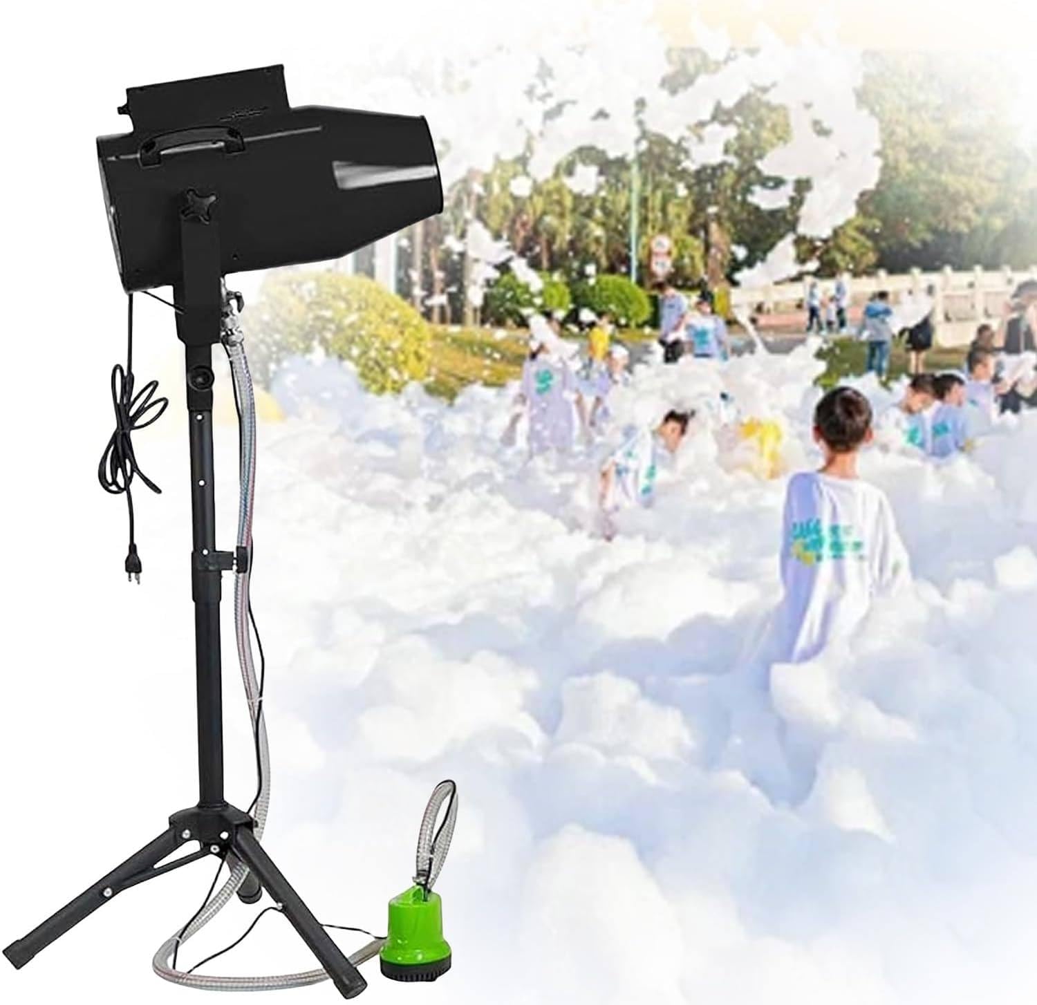 ZIXIAOS Foam Machine, 1000w Party Foam Cannon, Portable Foam Maker with a Tripod Stand, Powerful Foam Party Machine, For Backyard, Pool, Outdoor Events, Birthdays, Celebrations and Party