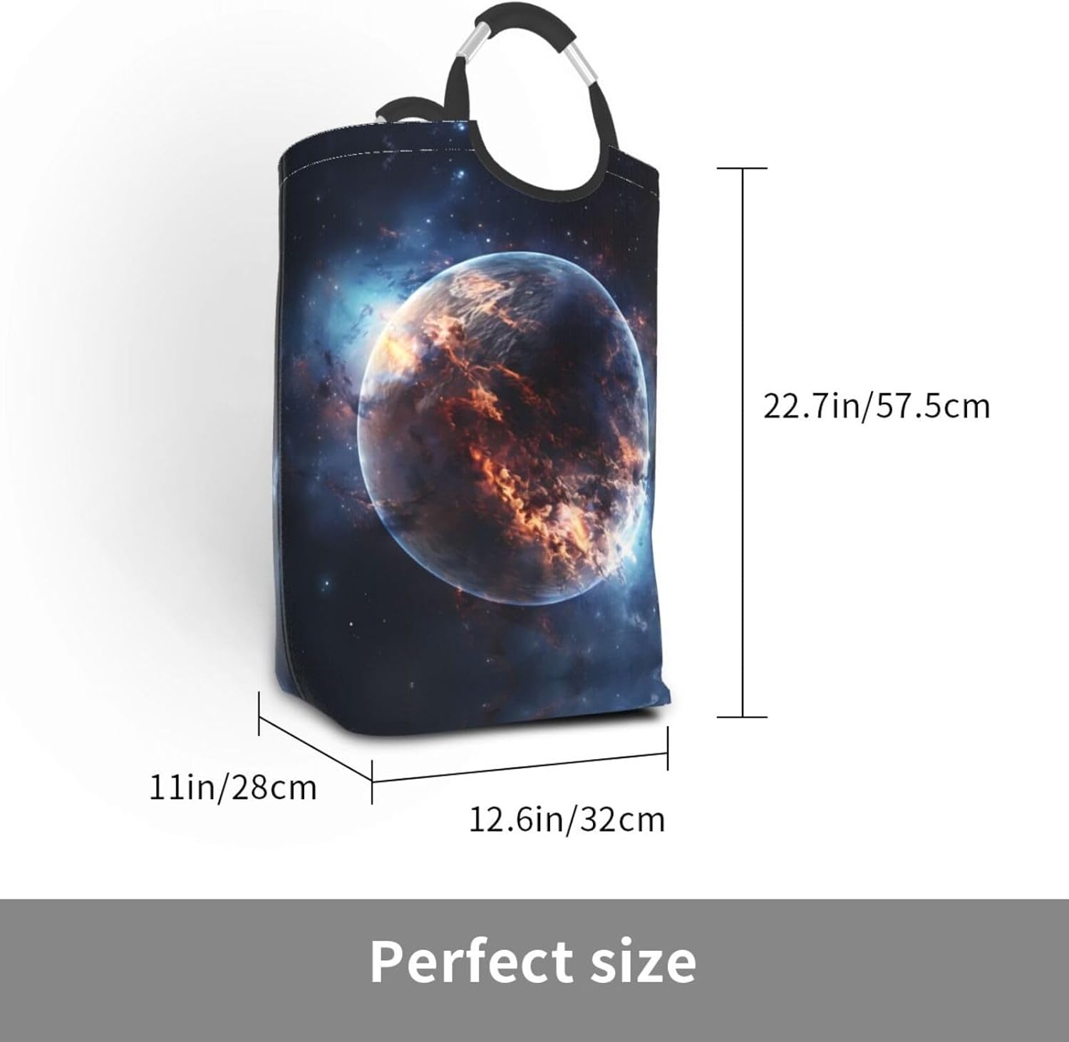 Glowing Planet Square storage bag 50L, suitable for multiple scenes, foldable dirty clothes storage basket.