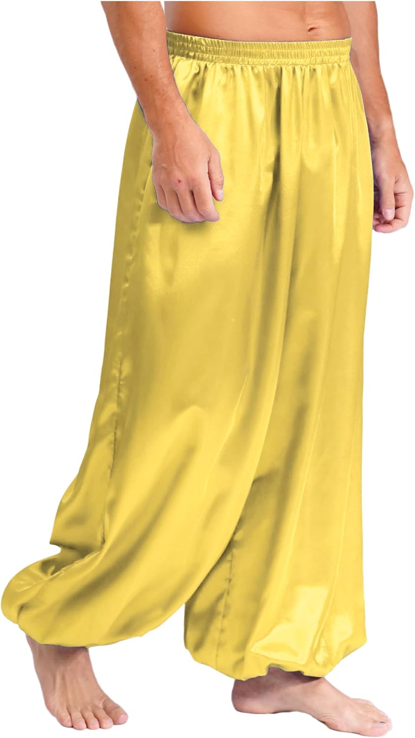 XUNZOO Men Harem Pants Baggy Bloomers Summer Beach Pants Casual Solid Color Trouser