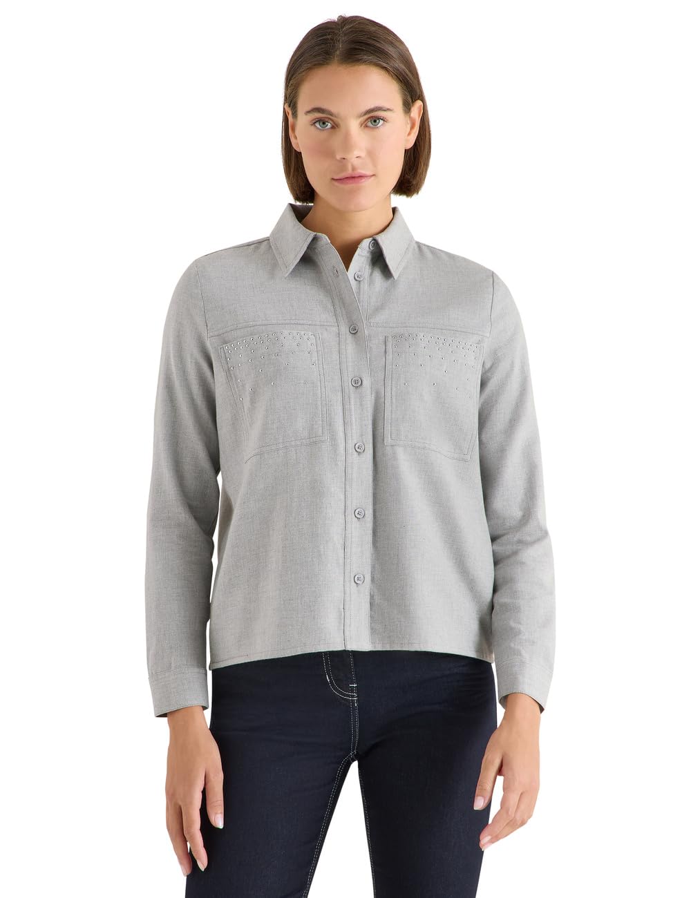 Cecil Damen Flanellbluse mit Nieten