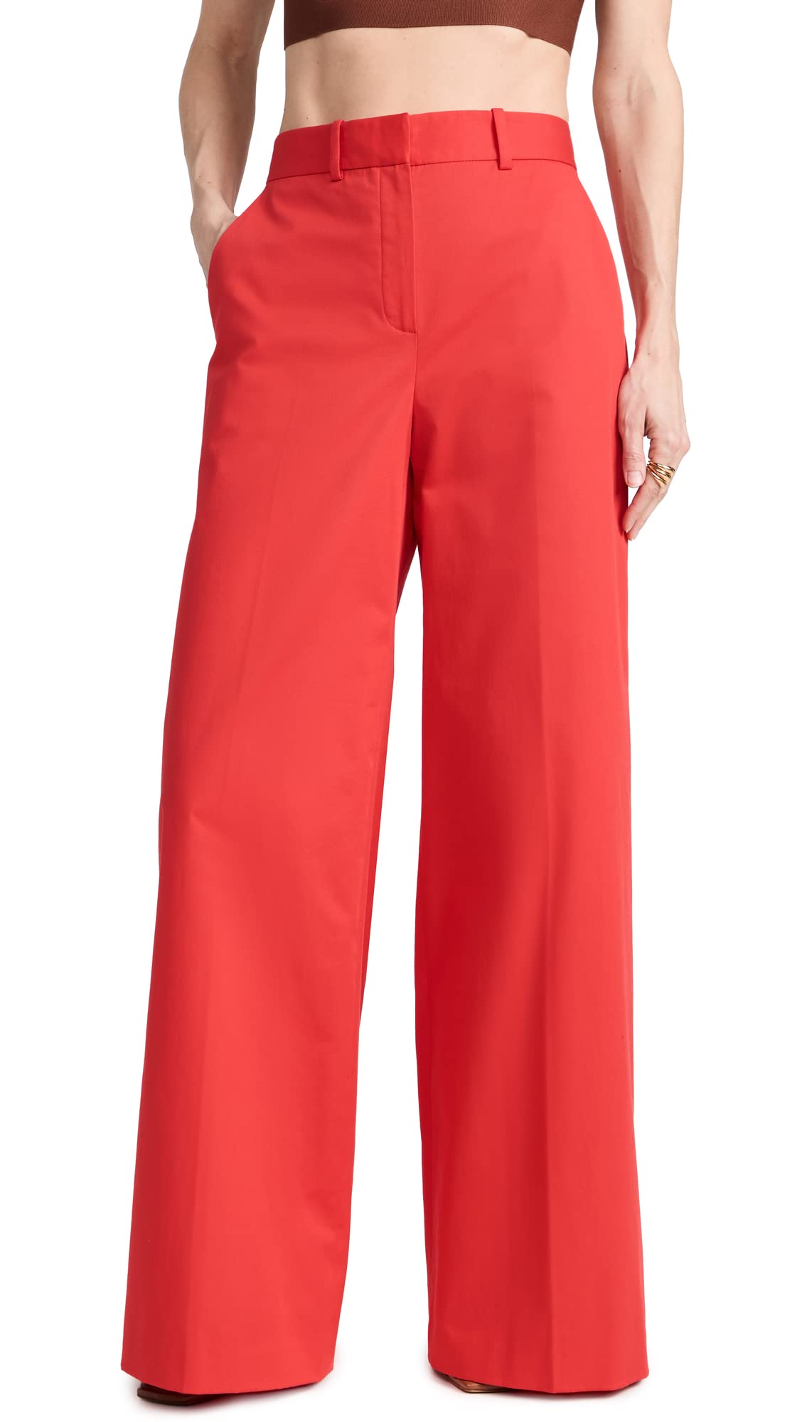 Theory Womens High-Waisted Chino Wide Trouser