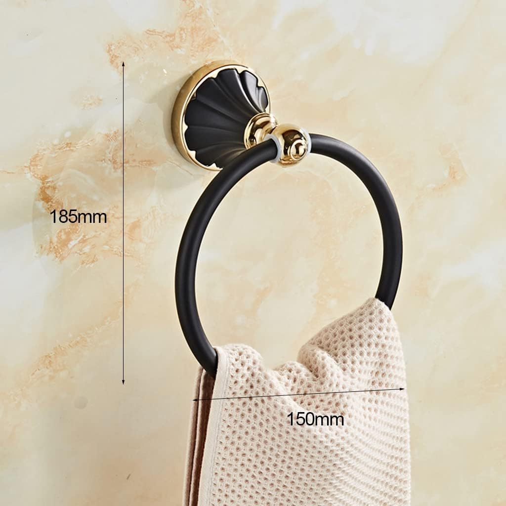 LSLYTQ Bathroom Hardware Wall Mounted Towel Hanger, Round Hand Towel Holder, Towel Ring