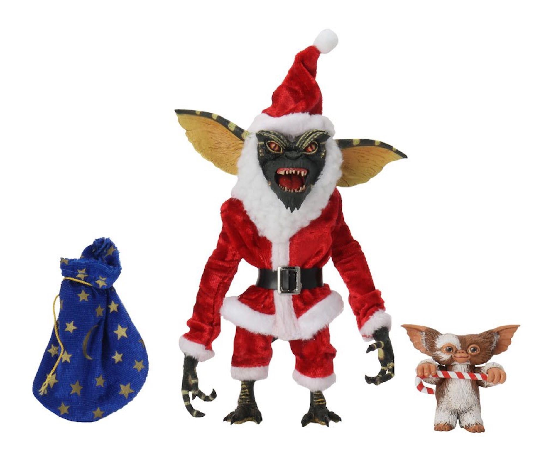 NECA Gremlins Figurine Père Noël rayée et Gizmo 17,8 cm