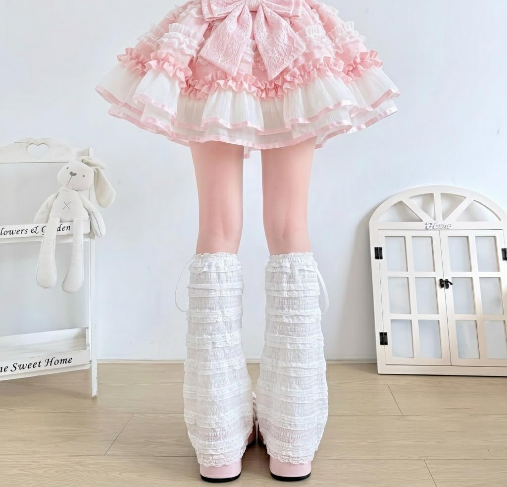 Sexybody Kawaii Lolita Lace Leg Warmers for Women Girls Cute Y2K Ruffle Slouch Socks Japanese Style Accessories image 4