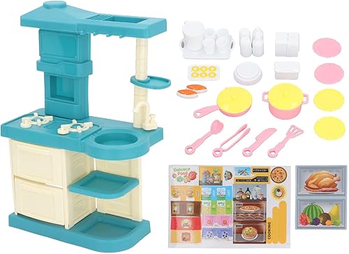 Miniatura 5 de Qiilu Juego de cocina para niños y juego de accesorios de cocina, 51 piezas de juguete interactivo con horno de juego y fregadero para niños