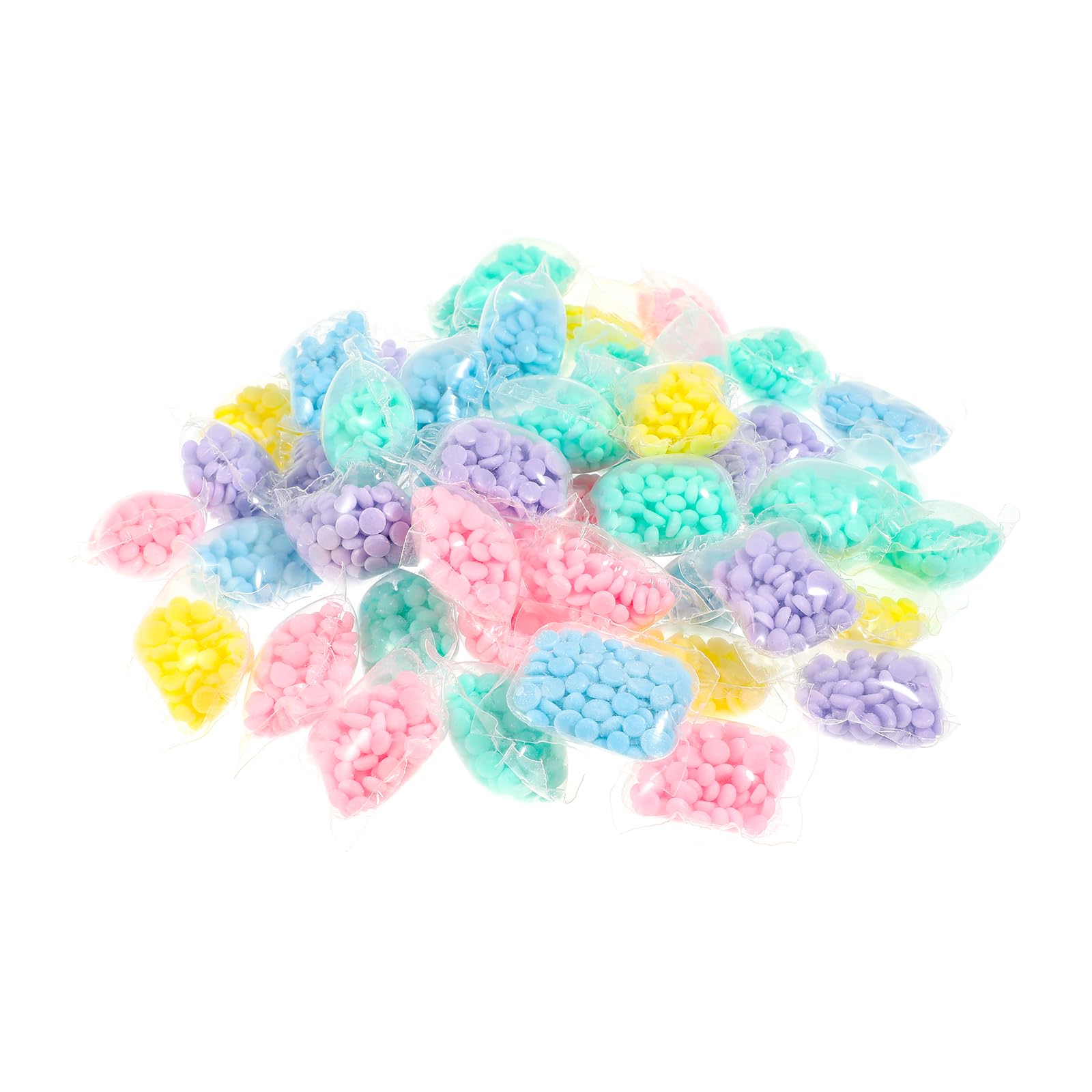 Artibetter50pcs 6g Independent Package in- Wash Scent Booster Crystals Laundry Freshener Beads Fragrance Beads with Storage Bag (Assorted Color)