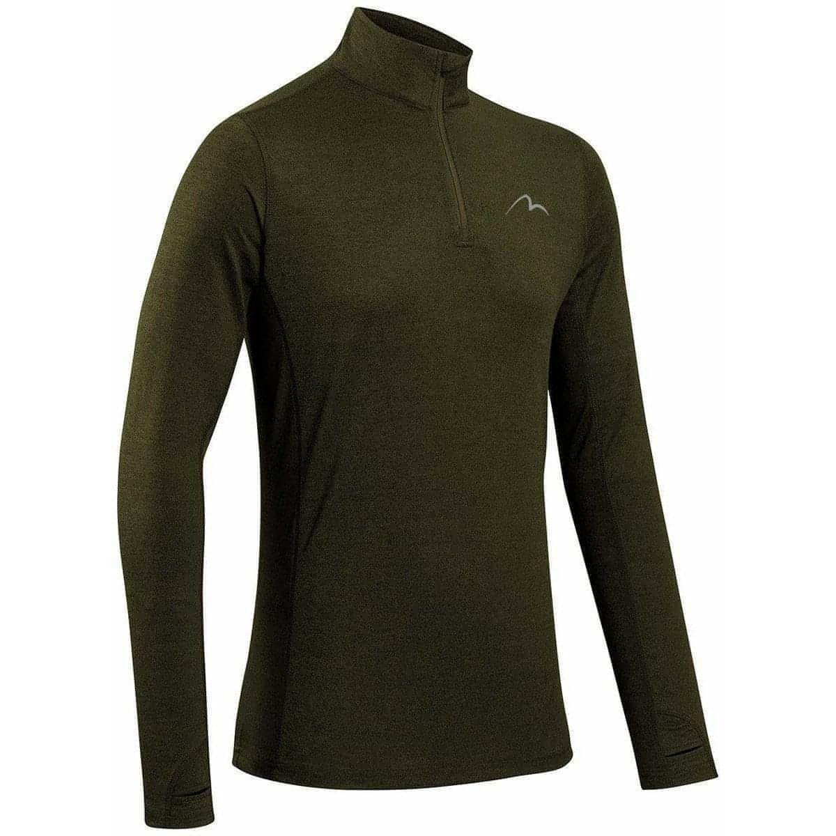 More Mile Men's Green Core Half Zip Long Sleeve Running Top - M