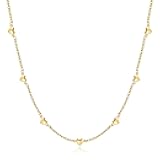 Gold Heart Necklaces for Women - 14K Gold Plated Puffy Heart Necklaces for Women Cute Gold Love Pendant Necklace Simple Gold Necklace for Womens Teen Girls Christmas Gifts Stocking Stuffers