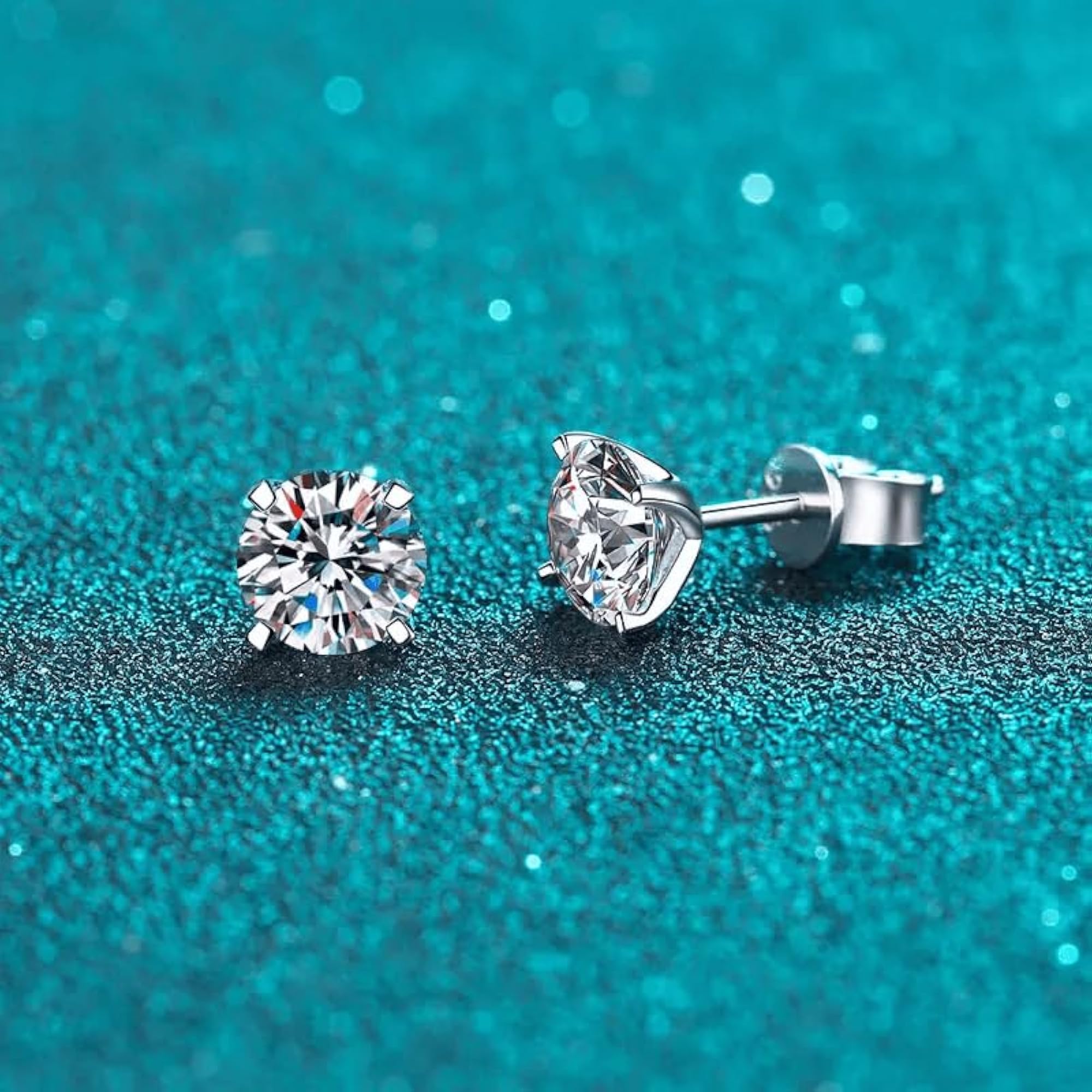 Luminous Luxe 925 Sterling Silver Stud Moissanite Earring