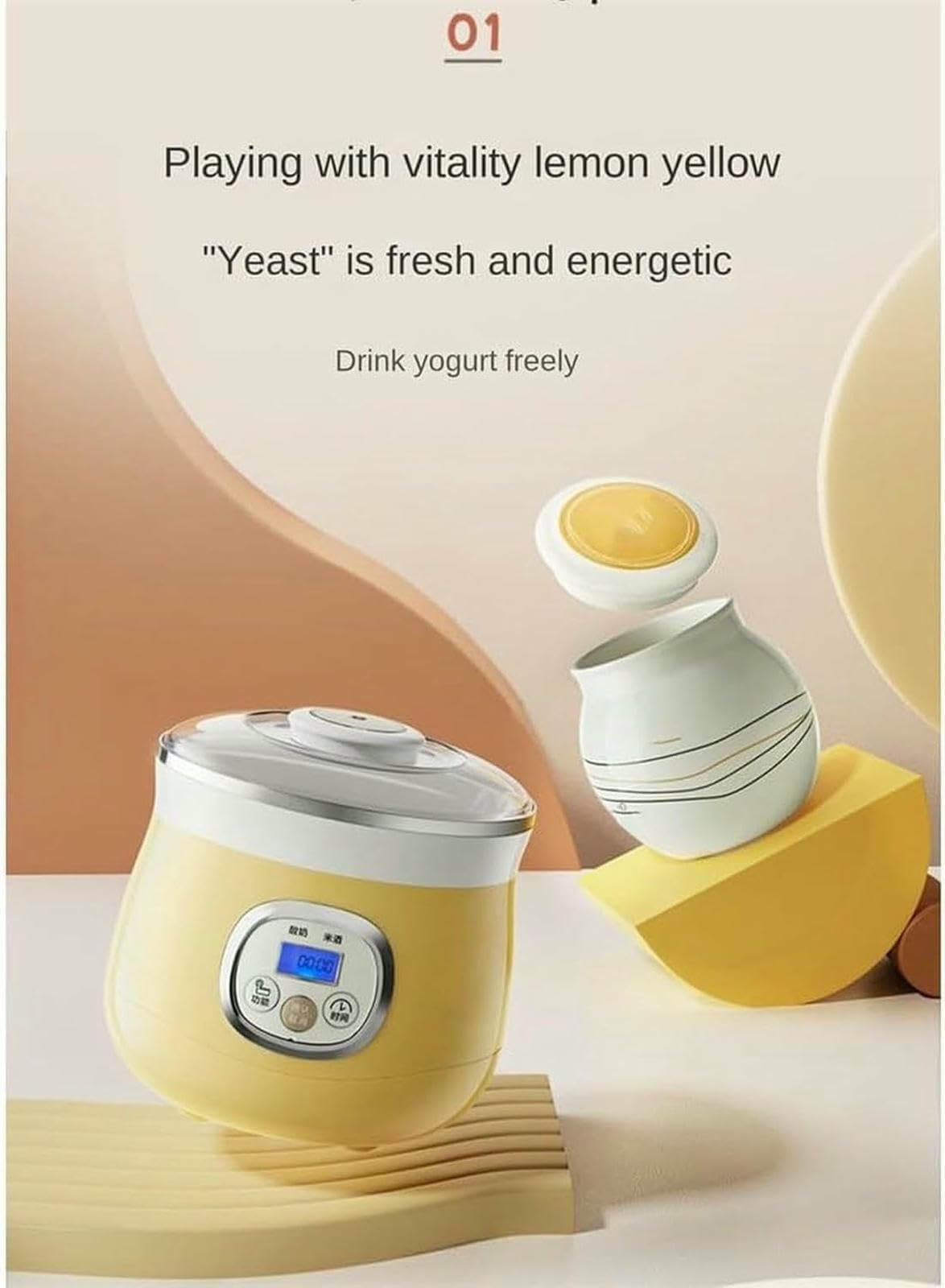 Fabricante De Yogur, Máquina De Yogur De Cerámica para El Hogar, Fermentador Automático De Vino De Arroz Pequeño, Forro De Lata De Porcelana