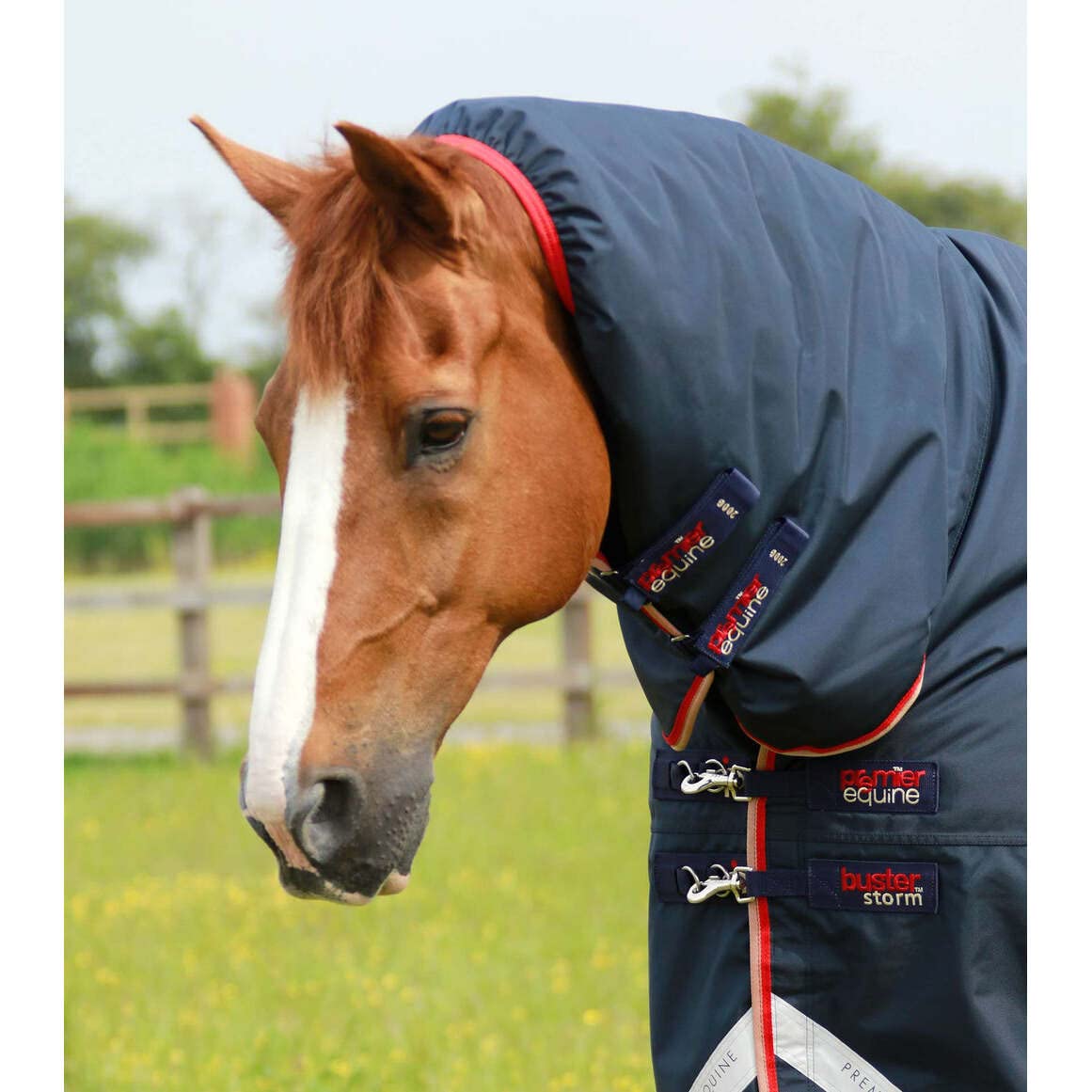 Coperta impermeabile per cavalli con copricollo Premier Equine Buster Storm 200 g