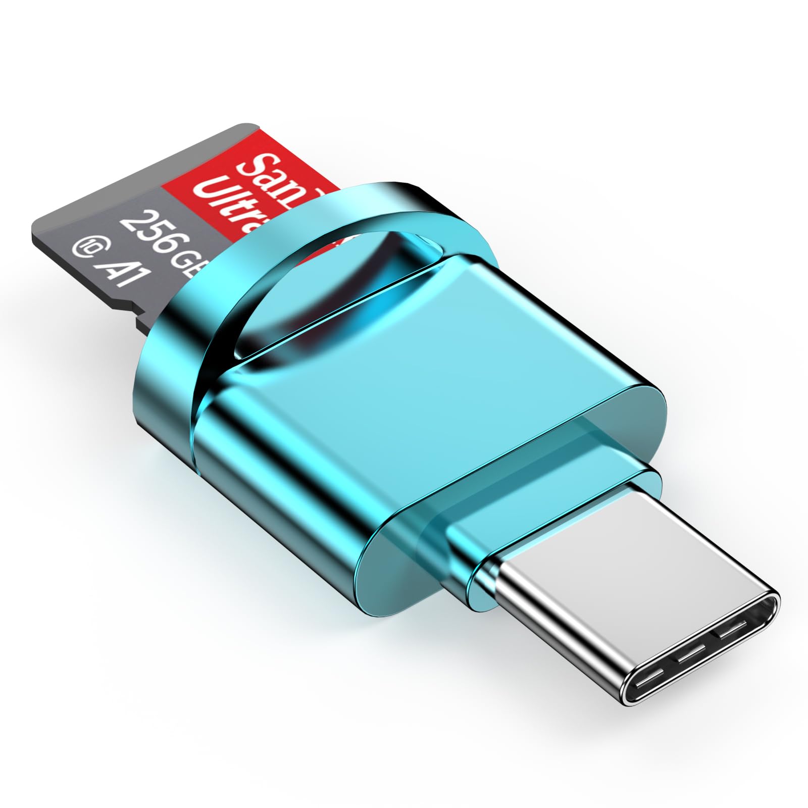 iPhone 15 Micro SD Card Reader Adapter, [MFi Certified] USB Type C to Micro SD/TF Card Reader Viewer Micro SD Card Adapter Compatible for iPhone 15/15 Plus/15 Pro/15 Pro Max, iPad Pro/Air/Mini, Blue