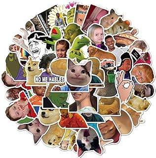 50Pcs Funny Meme Stickers Water Bottles Laptop Phone Computer Guitar Skateboard Hydroflasks Fashion Internet Celebrity Meme Waterproof Vinyl Sticker Aesthetic Trendy Decals for Teens Girls Adults