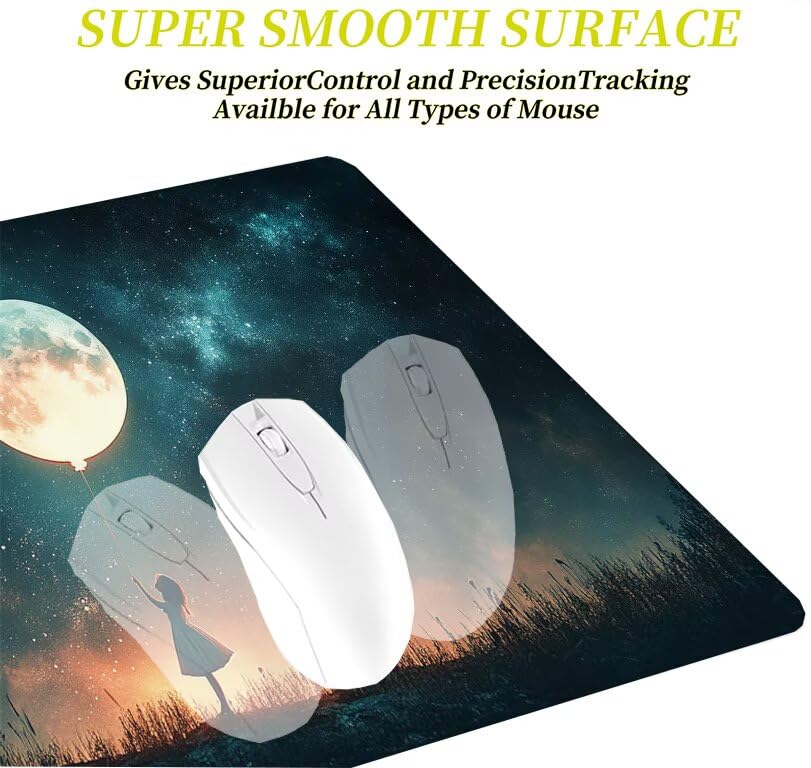 Tapis de souris lune grand format imperméable lavable pour ordinateur de bureau et setup gamer - 4