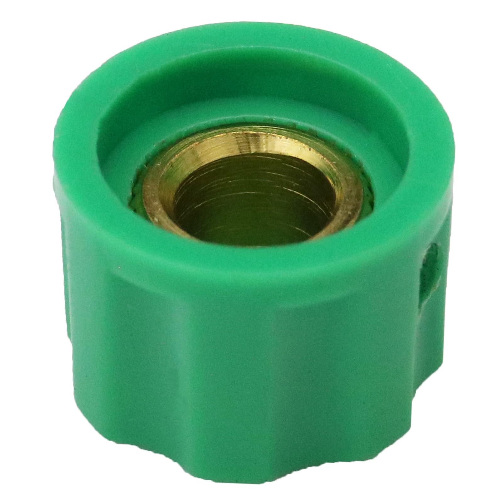 6.4mm Round Hole Small Fluted Silver Cap Retro Style Amplifier/Instrument Control Knob Pack of 5 (Green) - Image 4