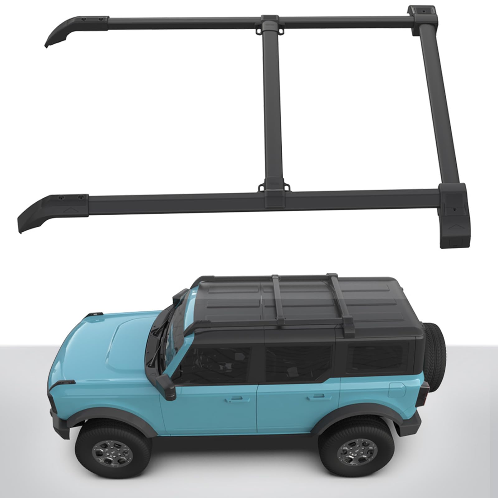 4PCS Cross Bars Roof Rack Rails Kit Fit for Ford Bronco Hard TOP 2Door & 4Door 2021-2024, Rooftop Luggage Rack Crossbars Cargo Carrier Accessories