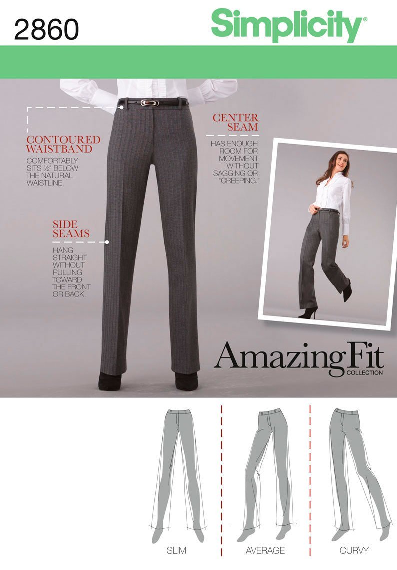 Patron de couture pantalon Simplicity 2860.K5 modèle femme multi-tailles du 36 au 44